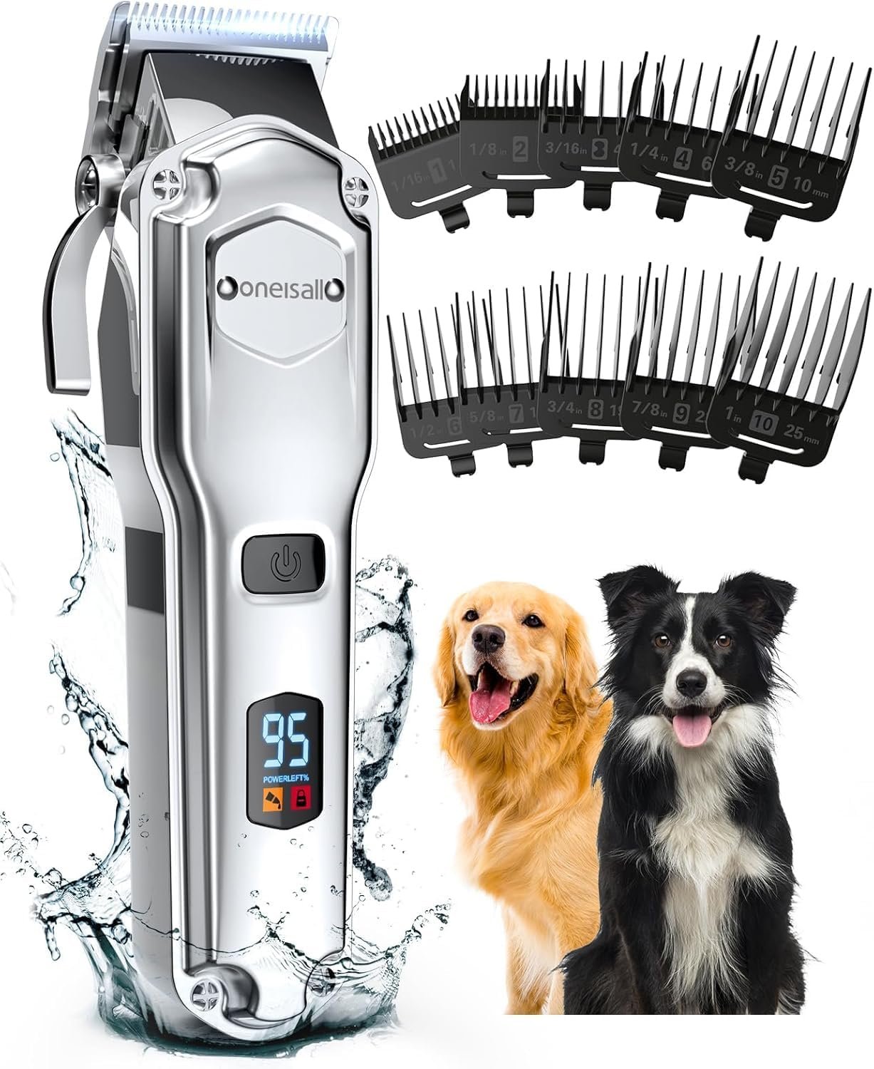 oneisall Dog Clippers for Thick Hair (Cordless)