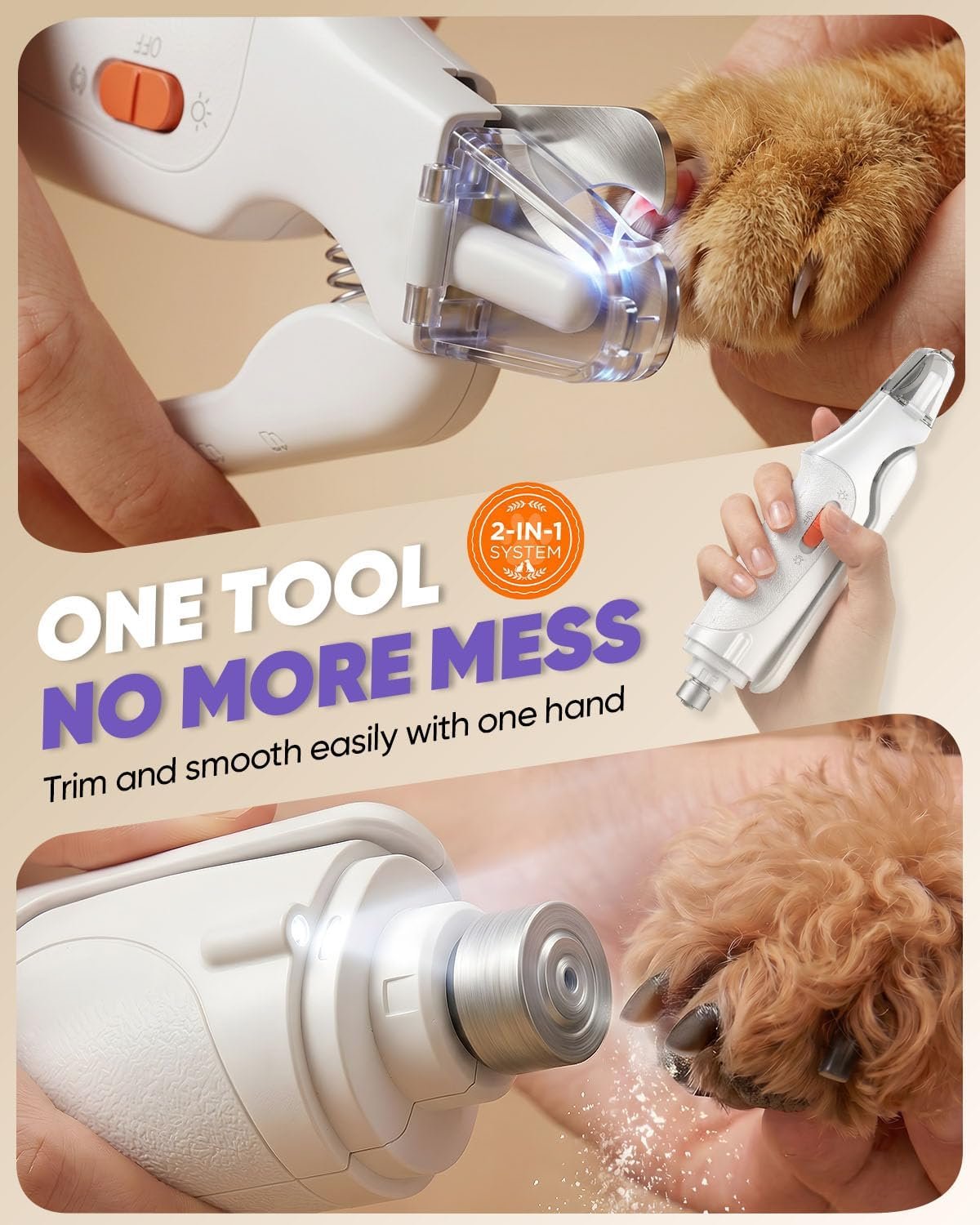 CATPICK 2‑in‑1 Dog Nail Clipper and Grinder